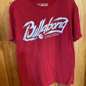 Sz M red unisex billabong Chicago T-shirt hundred percent organic cotton